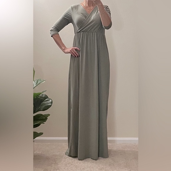 Sage Green Long Sleeve Maxi Dress - Picture 6 of 6